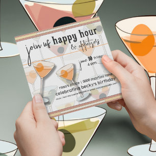 Retro Mid Century Modern Olives and Martinis Invitation
