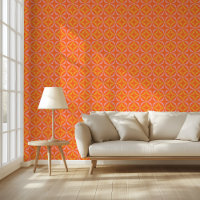 Retro Mid Century Modern Orange Yellow Geometric