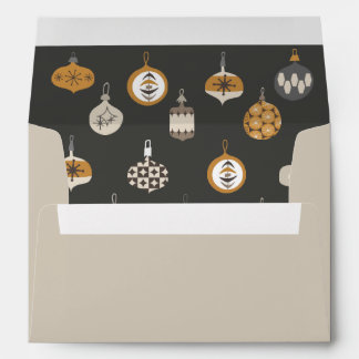 Retro Mid Century Modern Ornament Christmas  Envelope