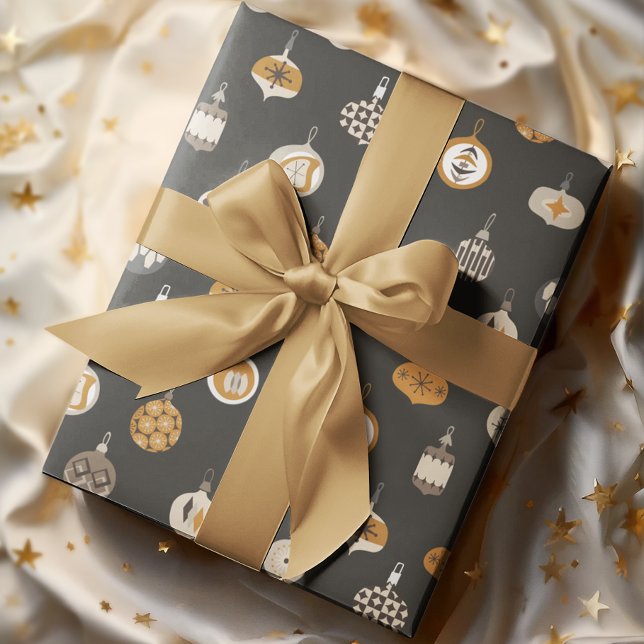 Retro Mid Century Modern Ornament Christmas  Wrapping Paper (Creator Uploaded)