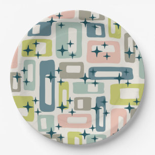 Retro Mid Century Modern Paper Plate