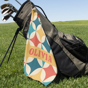 Retro Mid Century Modern Pattern Golf Towel