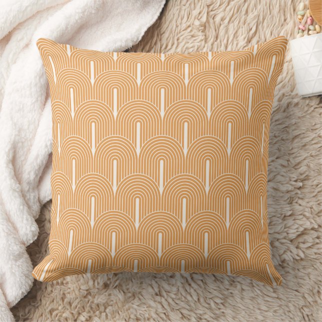 Retro Mid-Century Modern Pattern  Throw Pillow (Blanket)