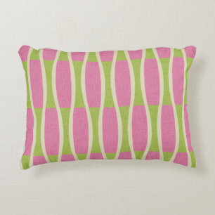Retro Mid Century Modern Pin Stripes Pattern Accent Pillow