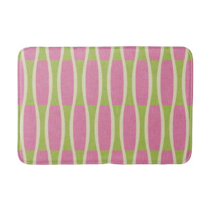 Retro Mid Century Modern Pin Stripes Pattern Bath Mat