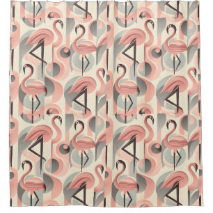 Retro Mid Century Modern Pink Flamingos