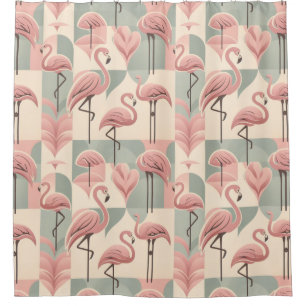 Retro Mid Century Modern Pink Flamingos