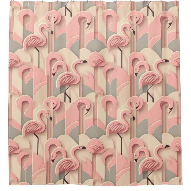 Retro Mid Century Modern Pink Flamingos (Front)
