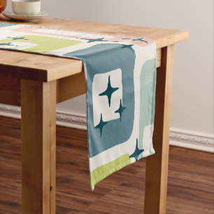 Retro Mid Century Modern Short Table Runner