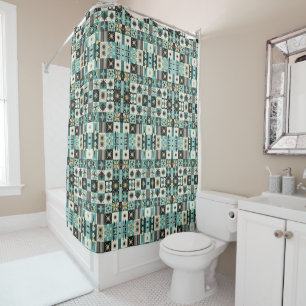 Retro Mid Century Modern Shower Curtain
