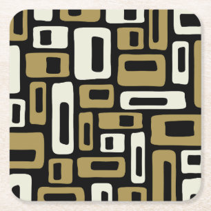 Retro Mid Century Modern Square Paper Coaster