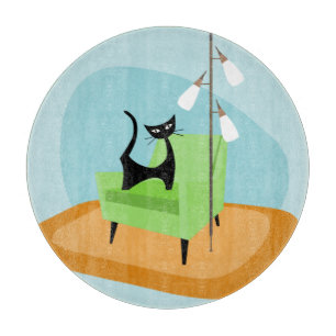 Retro Mid-century Modern Style Cat Cutting Board