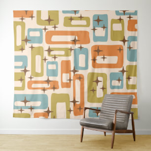 Retro Mid Century Modern Tapestry