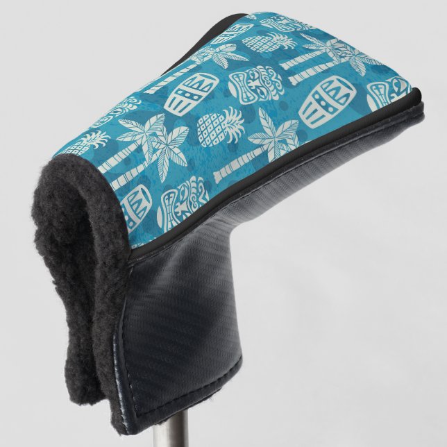 Retro Mid Century Modern Tiki Pattern Golf Head Cover (3/4 Front)