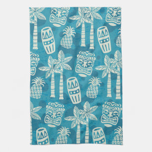 Retro Mid Century Modern Tiki Pattern Kitchen Towel