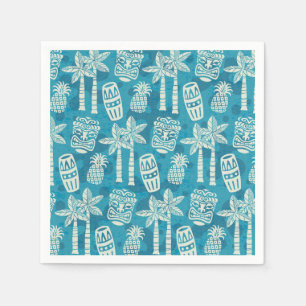 Retro Mid Century Modern Tiki Pattern Napkin