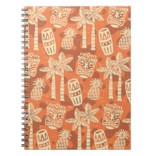 Retro Mid Century Modern Tiki Pattern Notebook