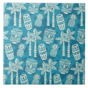 Retro Mid Century Modern Tiki Pattern Tile