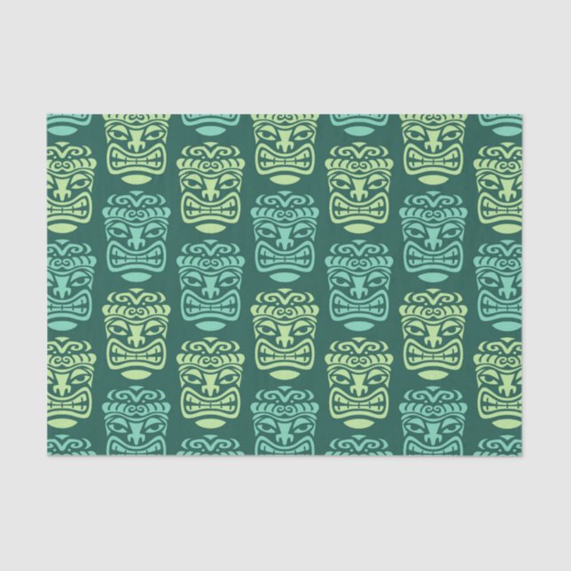 Retro Mid Century Modern Tiki Pattern Tissue Paper (Front)