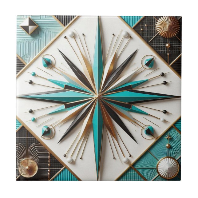 Retro Mid Century Modern  Tile (Front)