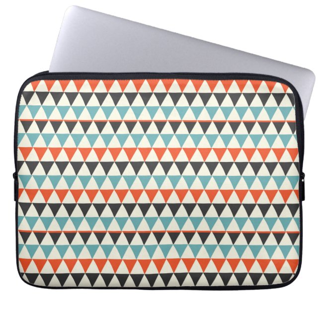Retro Mid-Century Modern Triangle Pattern Laptop Sleeve (Front)
