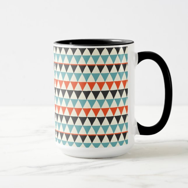 Retro Mid-Century Modern Triangle Pattern Mug (Right)