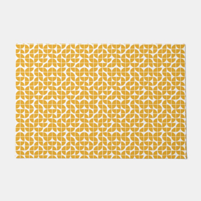 Retro Mid Century Modern Yellow Doormat (Front)