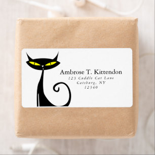 Retro Mid Century moderne Atomique 60s Chat noir