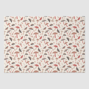 Retro Mid-Century Mushrooms Nature-Inspired Tissue Paper