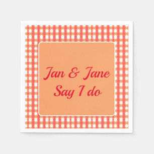 Retro Mid Century Orange & Pink  Wrapping Paper Napkin