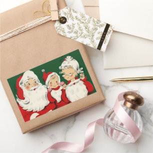 Retro Mid-Century Santa Family – Kitsch Claus Sticker