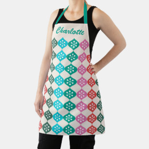 Retro Mid Mod Atomic Pattern Colourful Personalize Apron
