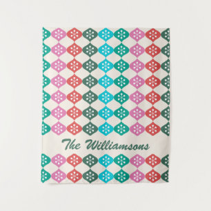 Retro Mid Mod Atomic Pattern Colourful Personalize Tapestry