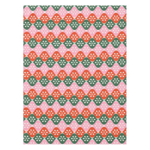Retro Mid Mod Atomic Pattern Pink Green Christmas Tablecloth