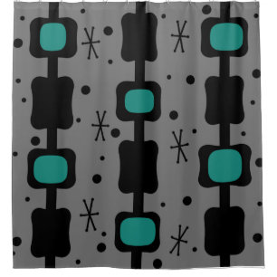 Retro Mid Mod Columns Boxes Teal