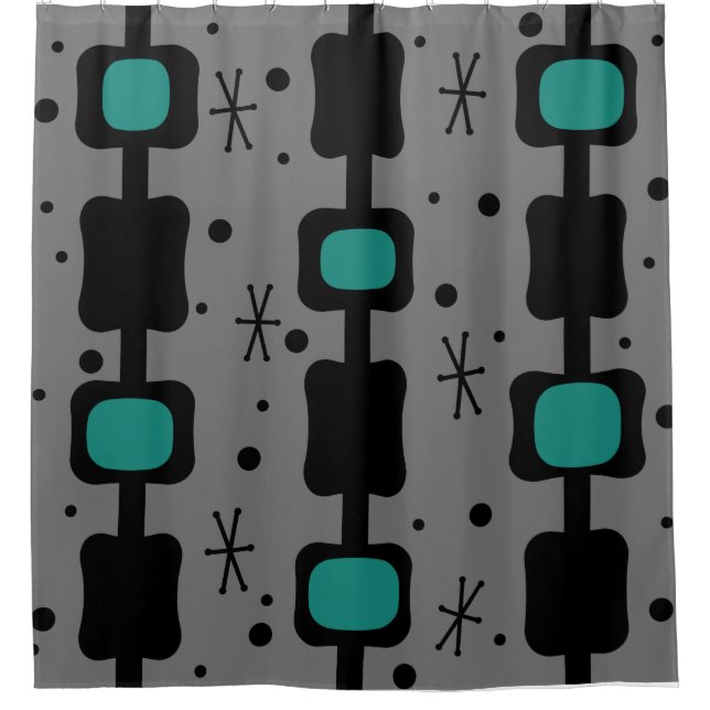 Retro Mid Mod Columns Boxes Teal (Front)