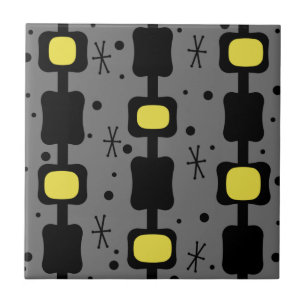 Retro Mid Mod Columns Boxes Yellow Tile