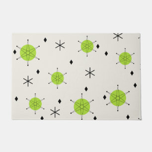 Retro Mid Mod Starburst Sky Chartreuse Doormat