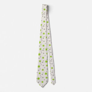 Retro Mid Mod Starburst Sky Chartreuse Tie