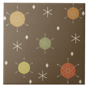 Retro Mid Mod Starburst Sky Multicolored Tile