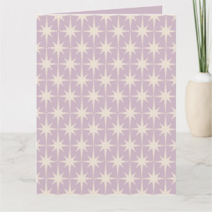 Retro Midcentury 50s Star Pattern in Lilac Card