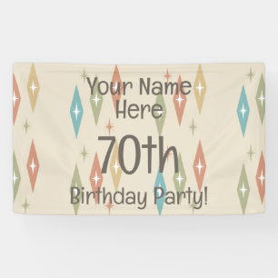 Retro Midcentury 70th Birthday Banner