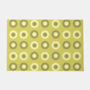Retro MidCentury Dots Chartreuse Doormat