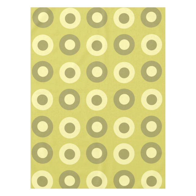 Retro MidCentury Dots Chartreuse Tablecloth (Front)