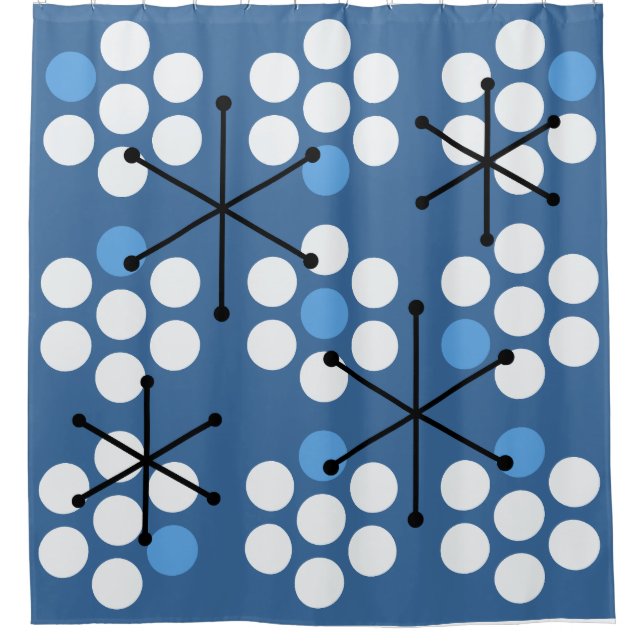 Retro Midcentury MCM Dots Blue (Front)