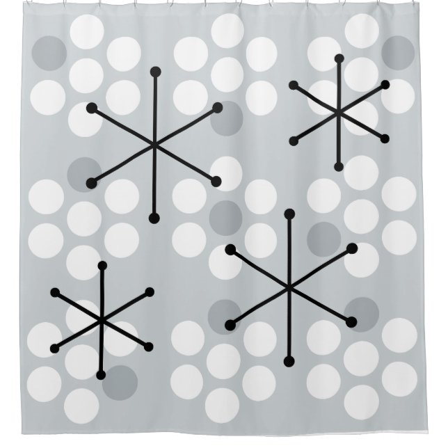 Retro Midcentury MCM Dots Silver (Front)