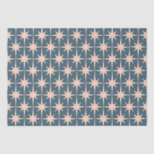 Retro Midcentury Modern 50s Starburst Pattern Teal Tissue Paper