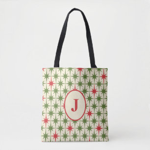Retro Midcentury Modern Christmas Starbursts  Tote Bag