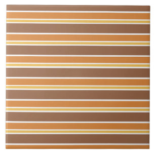 Retro Midcentury Stripes Multicolored Tile