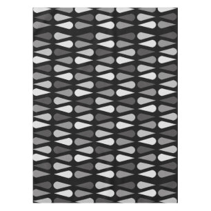 Retro Midcentury Teardrops Black Tablecloth